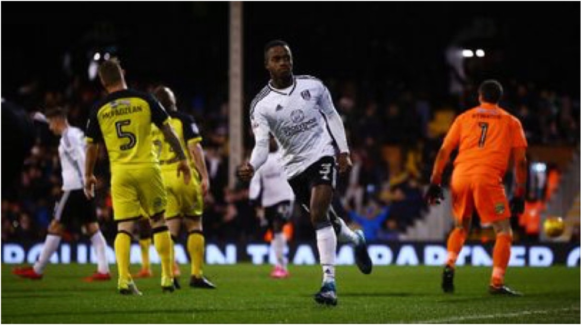 Ryan celebrates after his Derby home tie strike